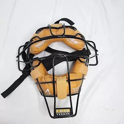 VTG All Star Catchers Umpire Mask FM 25EXT Adult Tan Leather Baseball MLB VGC • $25