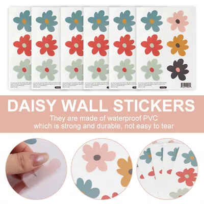 Peel And Stick Home Decor Cute Daisy Wall Decal Floral Sticker For Kids • £7.30