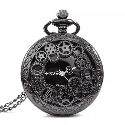 Hollow Quartz Pocket Watch Necklace Pendant • £13.19