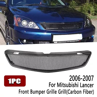 Carbon Fiber Front Bumper Hood Grille Grill Mesh For Mitsubishi Lancer 2006-2007 • $173.19