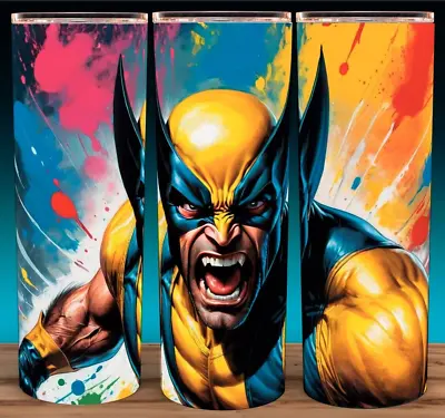 Wolverine X-Men Oil Painting Comic Book Cup Mug Tumbler 20oz With Lid And Straw • $19.95