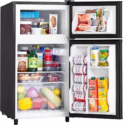 3.5 Cu.Ft Mini Fridge With Freezer 2 Door Small Refrigerator 7 Level Adjustable • $150.76