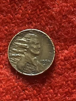 1956 D Penny With Error Missing T In Trust & Top Of 6 & In/god & Laminant Error • $1000