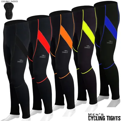 Mens Cycling Trousers Padded Tights Thermal Long Pants Cycle Legging Bottom • £15.99