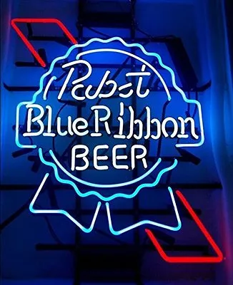 Pabst Blue Ribbon Beer Neon Sign Light Beer Bar Pub Wall Hanging Artwork 19 X15  • $128