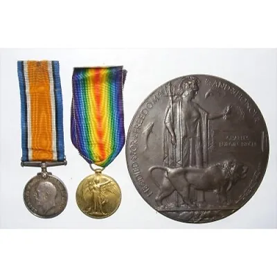 £395 • Buy WW1 Death Penny Plaque And Medals - CHARLES BURGIN BIRCH