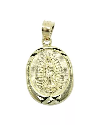Virgen De Guadalupe Oval Medal 10k Yellow Gold - Guadalupe Charm 10k Yellow Gold • $181.47