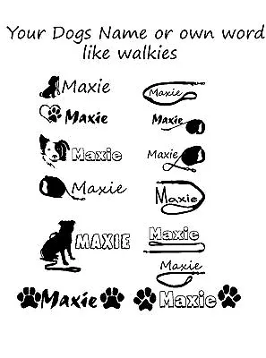 Personalised Dog Name + Logo Vinyl Decal Sticker For Bowls cars Windows Walls • £3.99