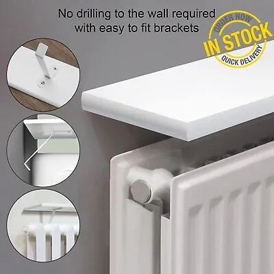 White Rounded Radiator Heater Shelf 23.5 In 60cm Premium Finish Floating Shelf • £21.99