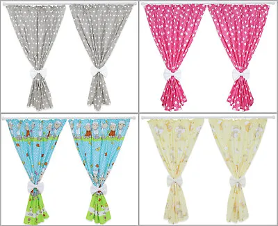 Nursery Curtains Baby Child Kids Bedroom Window Decoration Bows Pincer Clips • £18.99