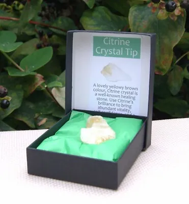 Natural Citrine Crystal Point Chakra Reiki Healing Collectables Presentation Box • £6.99