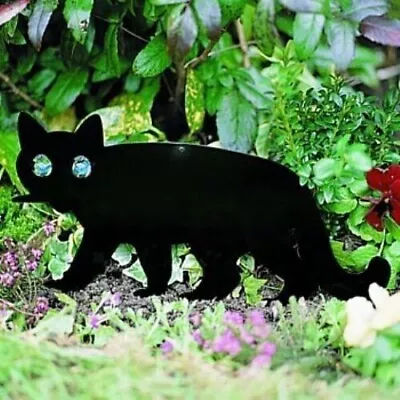 Scarer Black Cat Garden Reflective Marble Eyes Deterrent Dog Bird Pest Control  • $29.95