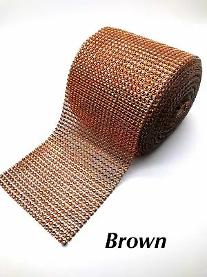 Diamante Effect Copper Brown Ribbon For Cake Trim Sewing Bridal Clothing Decor  • £2.10