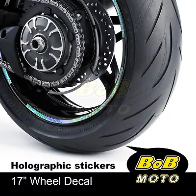 Aqua J15 Holographic 17  Bike Rim Wheel Sticker For Kawasaki Z650 • $27.67