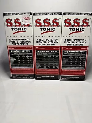 Sss Tonic Liquid 10 Oz. B Complex Vitamins Iron And Certain Important (3-Pack) • $54.95