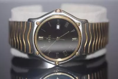$550 • Buy  Ebel Classic Wave 183903 Men's 34mm Case Two-tone 18KYG/ SS Watch Black Dial