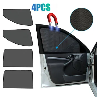 4x Car Side Front Rear Window Sun Shade Cover Mesh Shield UV Protection Magnetic • $25.23