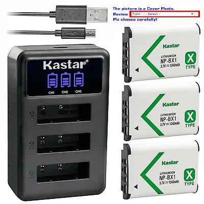 $22.99 • Buy Kastar NP-BX1 Battery Triple Charger For Sony ZV-1 Vlog, ZV-1F Vlogging Camera