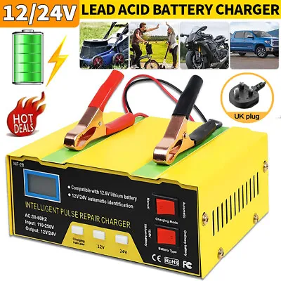 Heavy Duty 10a Smart Car Battery Charger Automatic Pulse Repair Trickle 12v/24v • £21.48