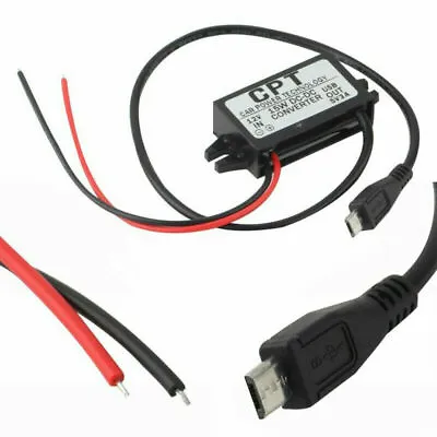 Waterproof DC 12V To 5V 3A 15W USB Car Power Converter - Micro USB / Mini USB • £3.49