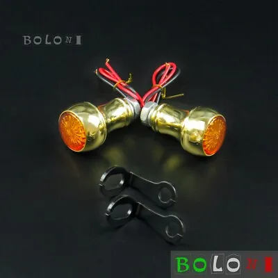 Motorcycle LED Turn Signals Front Indicator Mini Micro Lever Lights For Harley • $33.76