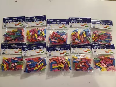 1 Inch Mini Colored Craft Clothespin Clothes Pin Assorted Colors 500 Pcs • $19.99