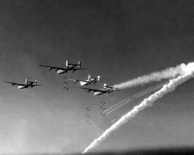 Consolidated B-24 Liberator Bombers Dropping Bombs 8x10 WWII WW2 Photo 581a • $7.43