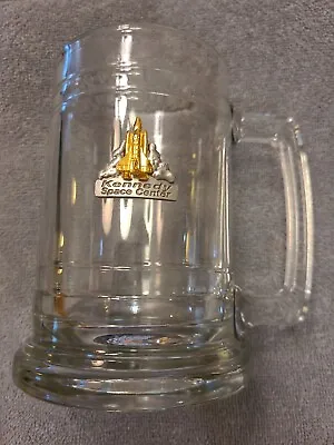 Vintage NASA Kennedy Space Center Goldtone Pewter Shuttle Glass Beer Mug Stein • $89.67