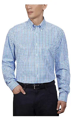 Kirkland Signature Men’s Traditional Fit Dress Shirt NON IRON  Blue Check • $12.99