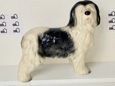£14.50 • Buy Vintage 50s/60s Melba Ware Old English Sheepdog Pottery Dulux Dog Black White 9 