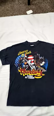 Harley Davidson Men's Vintage Shirt Hanes Beefy Tee L American By Birth 80's 90' • $18