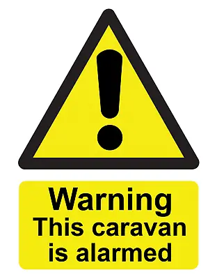 Warning This Caravan Is Alarmed Security Sign Self Adhesive Sticker 125 X 160mm • £1.80