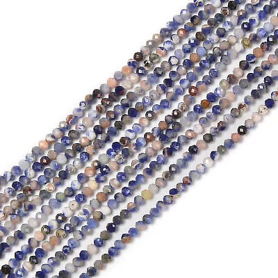 Natural Orange Sodalite Faceted Round Beads Size 2mm 15.5'' Strand • $6.49