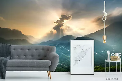 3D Sunshine Cloud Mountain Self-adhesive Removable Wallpaper Murals Wall 547 • $38.60