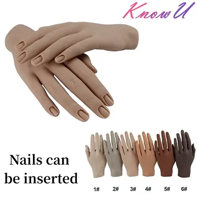 US Stock Silicone Hand Model Nail Art Manicure Model Display Moveable Nails • $45.90