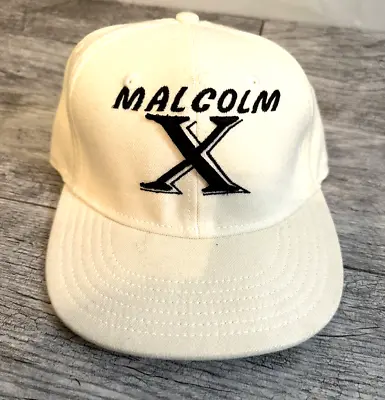 Malcolm X By Any Means Necessary White Hat Cap 6 3/4 Otto Flex Youth NEW *READ* • $14.38