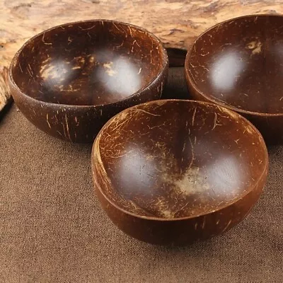 Coconut Shell Bowl Natural Product Salad Rice Holder Food Bowls • $9.99