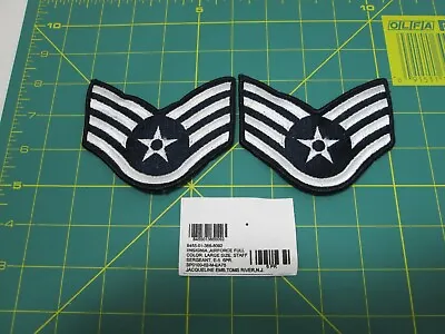 Us Air Force Staff Sergeant E-5 Insignia Stripes Military Uniform Patches 1 Pair • $6