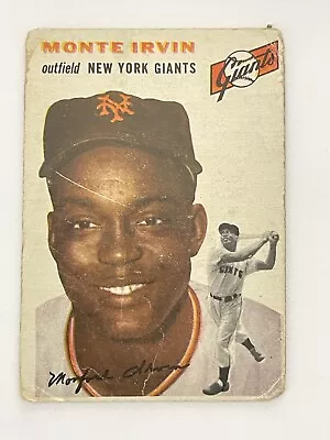 1954 Topps Monte Irvin #3 San Francisco Giants HOF Condition Fair/Good • $2.99