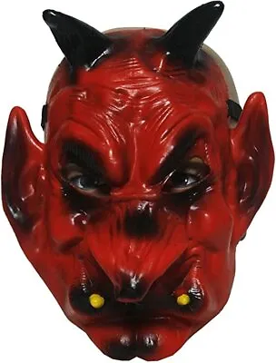 £2.85 • Buy Adults Devil Mask Halloween Rubber Latex Demon Lucifer Face Cover Fancy Dress