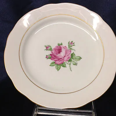 Kahla Konitz Germany Salad Plate 7 3/8  Gold Trim Pink Roses • $28.49