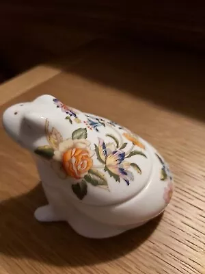 AYNSLEY COTTAGE GARDEN Frog Box BONE CHINA  PERFECT • £10
