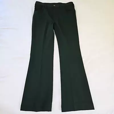 Vintage Lee Jeans Bell Bottom Flare Disco Pants Green Polyester Mens 35x34 Talon • $49.97