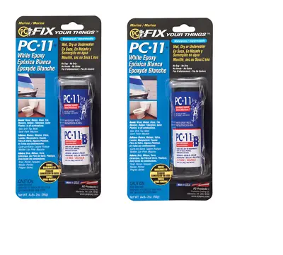 2Pack Epoxy 020111 PC-11 Waterproof Marine Glue Paste Works Wet Dry  Submerged • $17.99