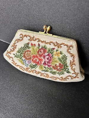 Vintage Petite Needlepoint Tapestry Coin Purse  • $20