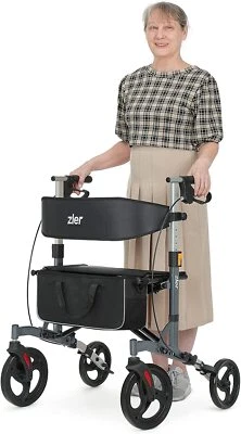$179.99 • Buy Zler 450lbs Heavy Duty Rollator Walker W/Padded Backrest Medical Mobility Aid US