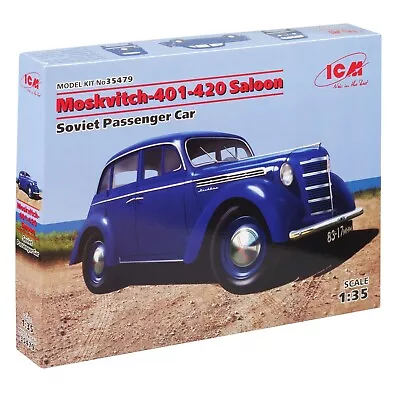 ICM 35479 Plastic Model Car Kit 1:35 Moskvitch 401-420 Saloon Soviet Passenger • $32.69