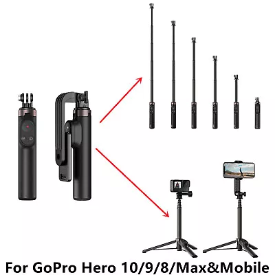 Bluetooth Remote Control Phone Selfie Stick Tripod For Gopro Hero 10 9 8 MAX F • $56.97