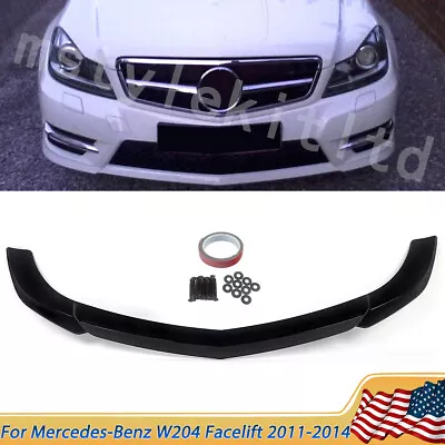 Gloss Black Front Spoiler Splitter Lip For Mercedes-Benz C-Class W204 2011-2014 • $152.99