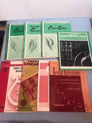 VINTAGE LOT Of 8 Cornet Trumpet Music Books Sheet Music • $24.94